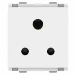 L & T Entice Power Socket 6A Pin With ISI  2M(pack of 10) [White]